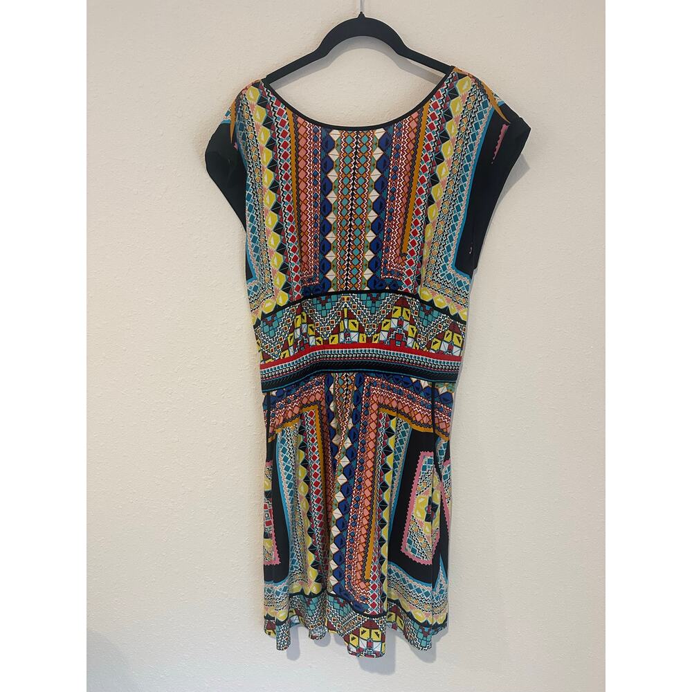 Warehouse Colorful Geometric Summer Dress Size 10